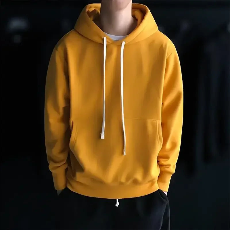 Male Clothes Hooded Solid Sweatshirt For Men No Logo Hoodies Yellow Designer Sweat Shirt Simple Elegant Hot Low Price New In S