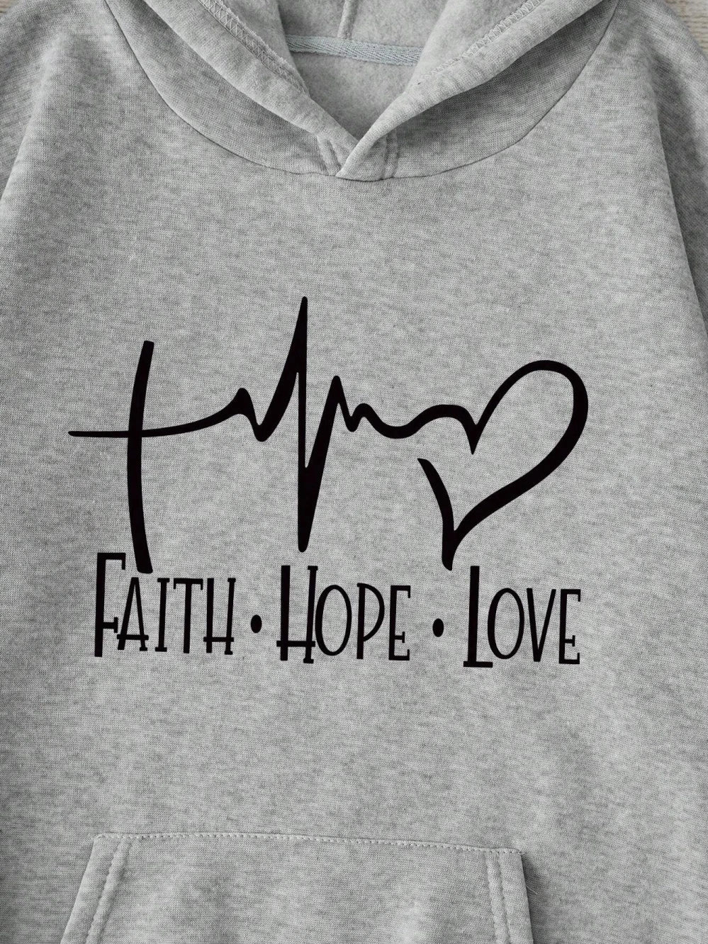 Faith Hope Love Letter Graphic Women Hoody Street Casual Loose Hoodies Autumn Fleece Pullover Hip Hop O-Neck Clothing Female