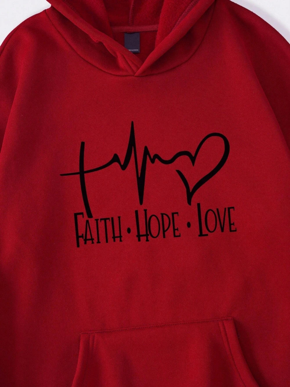 Faith Hope Love Letter Graphic Women Hoody Street Casual Loose Hoodies Autumn Fleece Pullover Hip Hop O-Neck Clothing Female