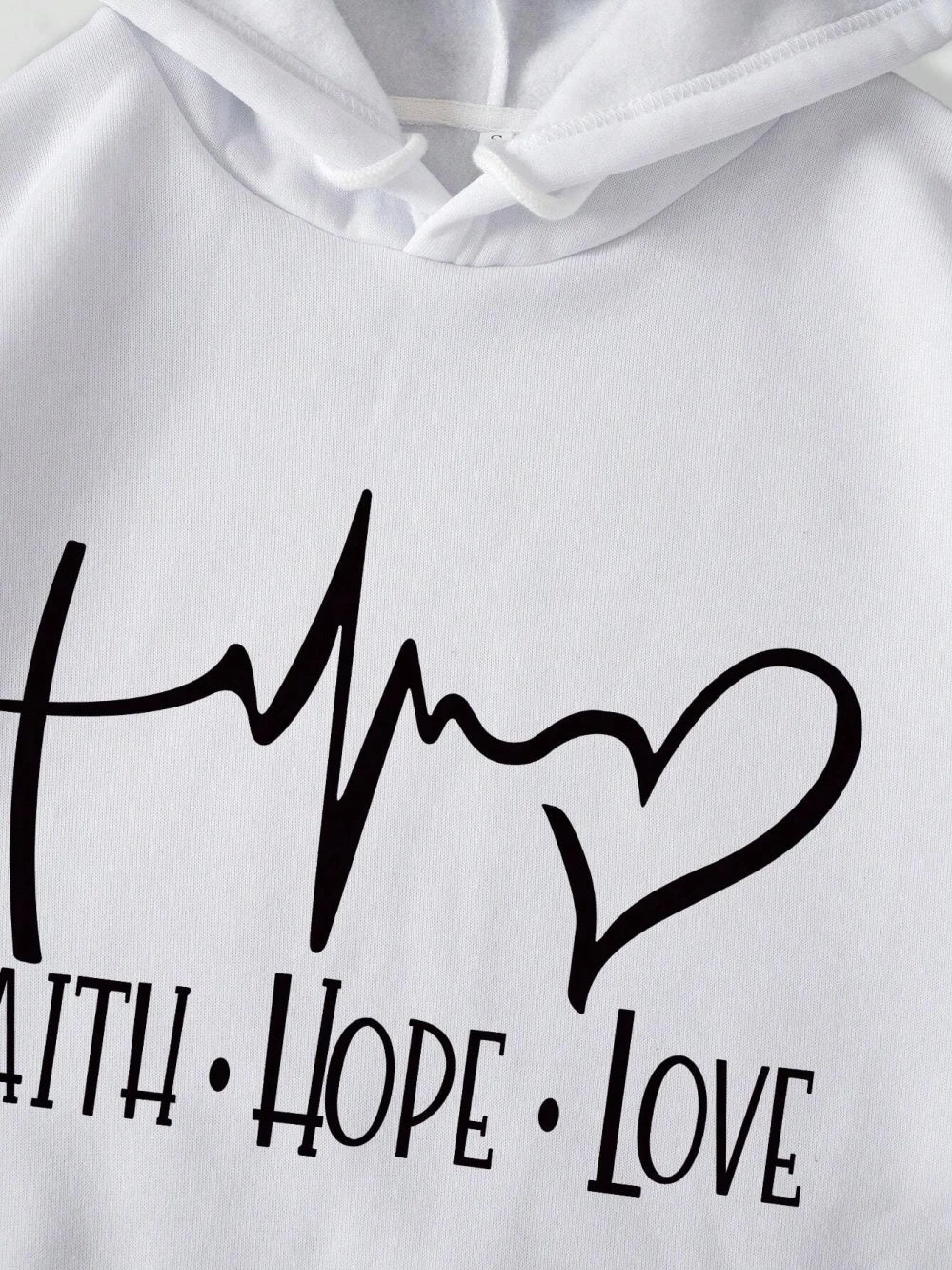 Faith Hope Love Letter Graphic Women Hoody Street Casual Loose Hoodies Autumn Fleece Pullover Hip Hop O-Neck Clothing Female