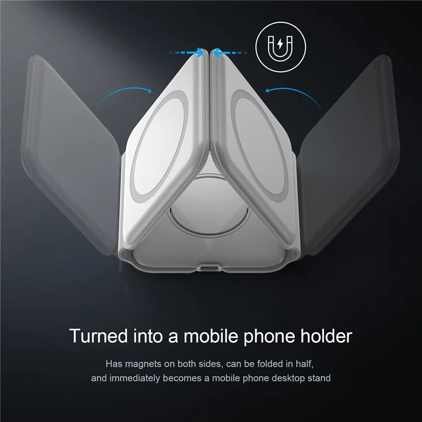 3 in 1 Magnetic Portable Wireless Charger Pad for iPhone 15 14 13 12 Pro Max Apple Watch AirPods Fast Charging Dock Station