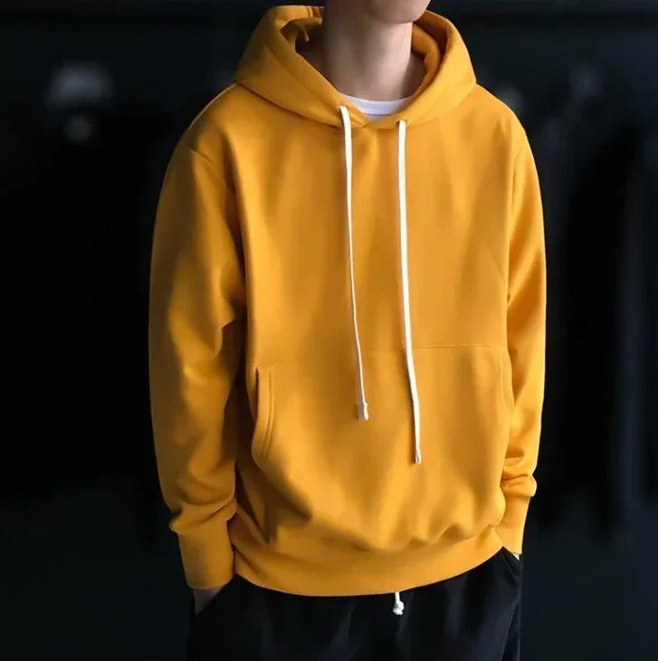 Male Clothes Hooded Solid Sweatshirt For Men No Logo Hoodies Yellow Designer Sweat Shirt Simple Elegant Hot Low Price New In S