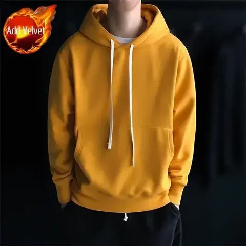 Male Clothes Hooded Solid Sweatshirt For Men No Logo Hoodies Yellow Designer Sweat Shirt Simple Elegant Hot Low Price New In S